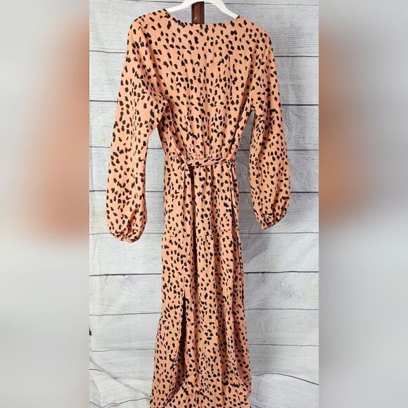 Women's Animal Print Puff Sleeves Dress Small - Picture 5 of 5